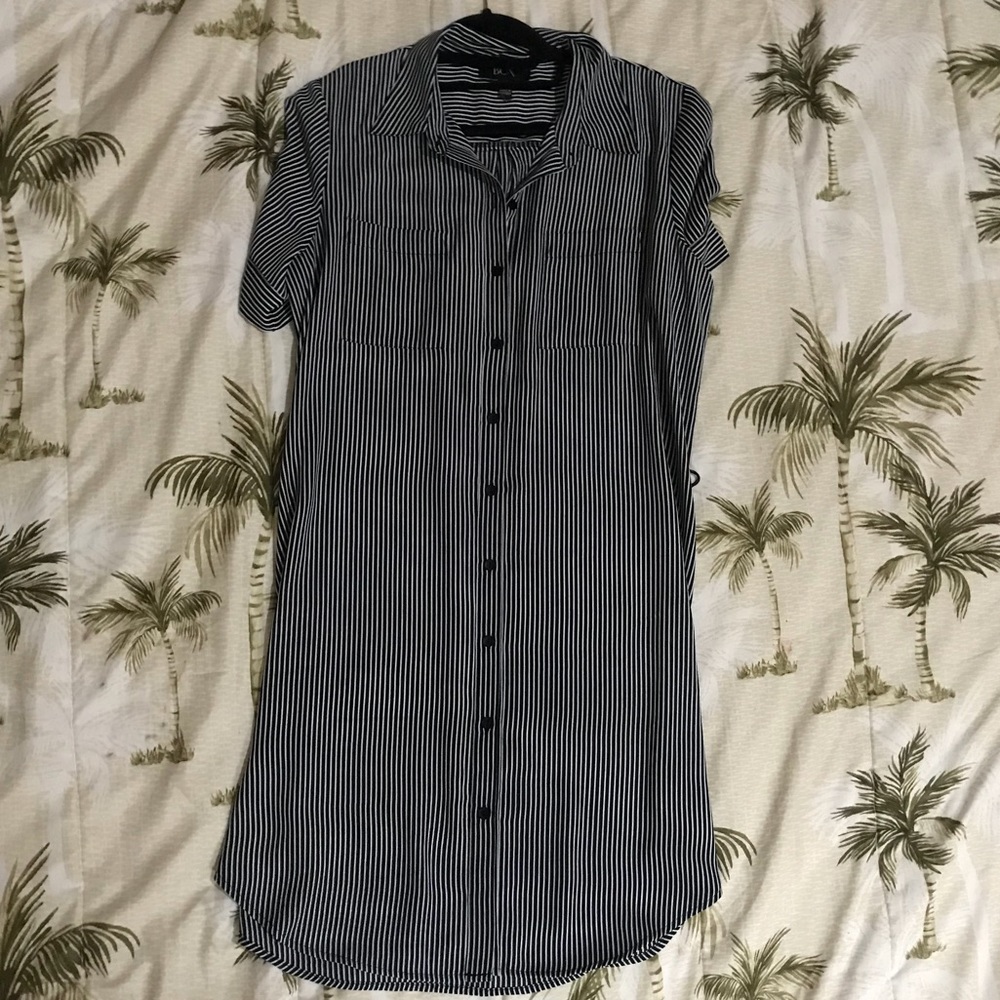 Striped button down dress